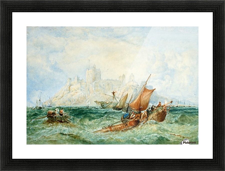 Struggling in Rough Sea Picture Frame print