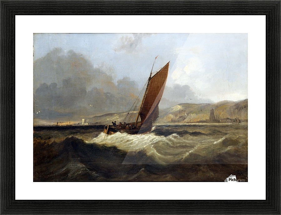 Sailing Boat off the Coast Picture Frame print