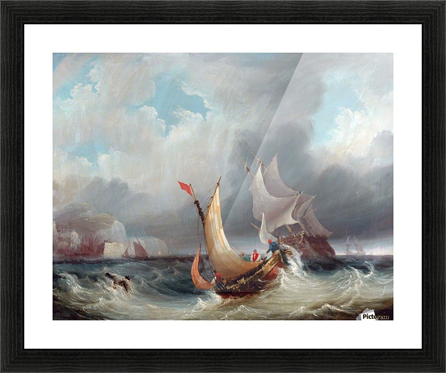 Shipping Offshore in a Stormy Sea Picture Frame print