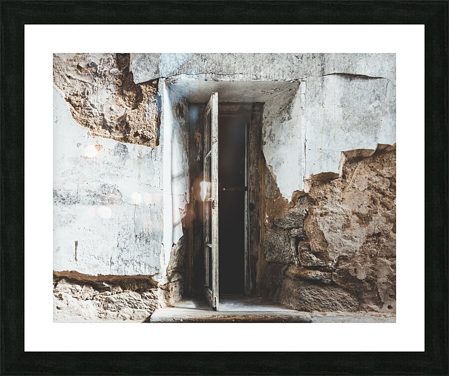 Decaying window at Eastern State Penitentiary Picture Frame print