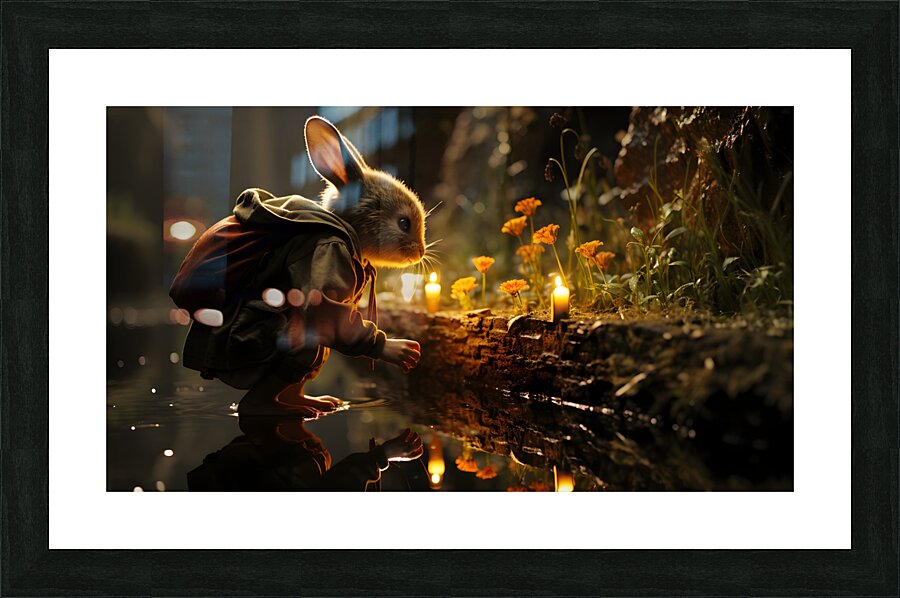 Whimsical Waterside Bunny. Picture Frame print