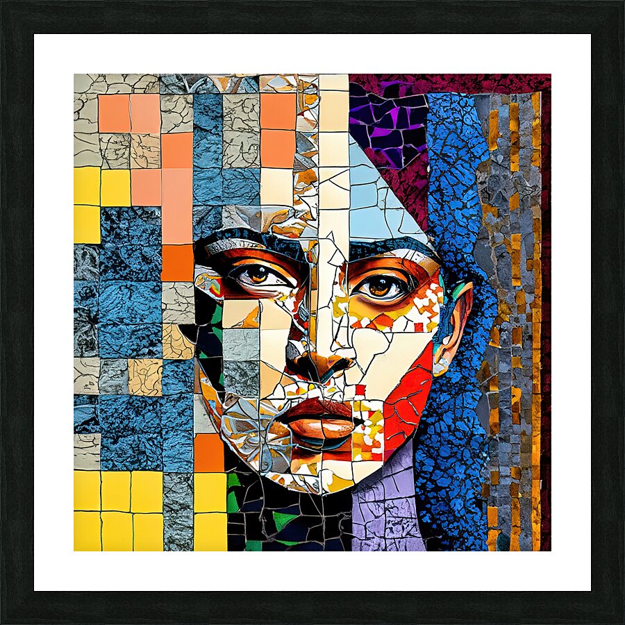 絵画 Square in the face Mosaic Face - GIA-2309-1063-ILU by JordiCarrio Wall Art