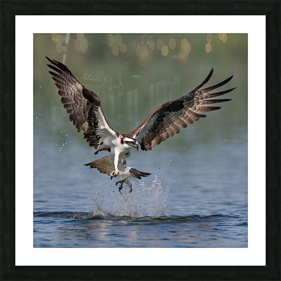 Osprey fishing Picture Frame print
