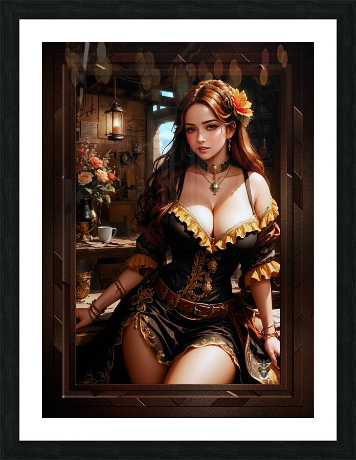 The Lady Chara Britaenia Captivating AI Concept Art Portrait by Xzendor7 Picture Frame print