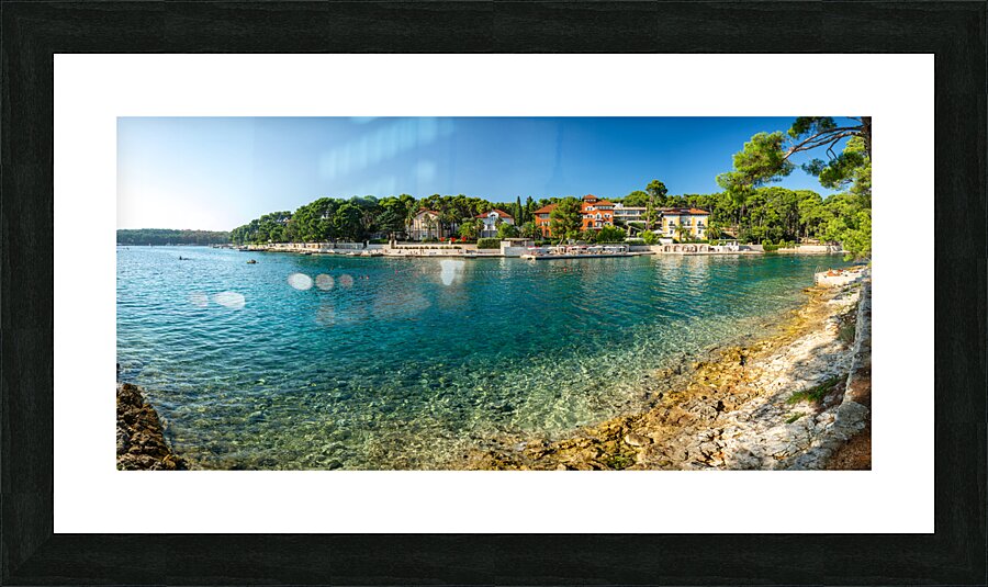 Beautiful panorama of the Cikat Bay on the island of Losinj in the Adriatic Sea Croatia  Framed Print Print