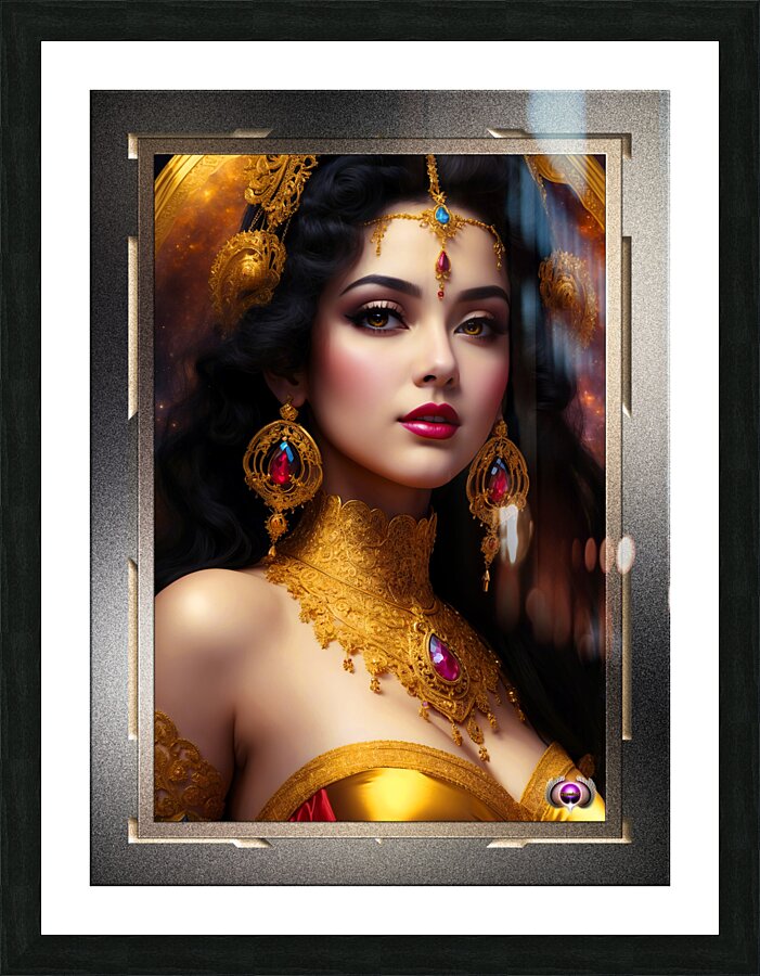 Portrait Of The Cosmic Beauty Tabatha Hycenia Stunning AI Concept Art by Xzendor7 Picture Frame print