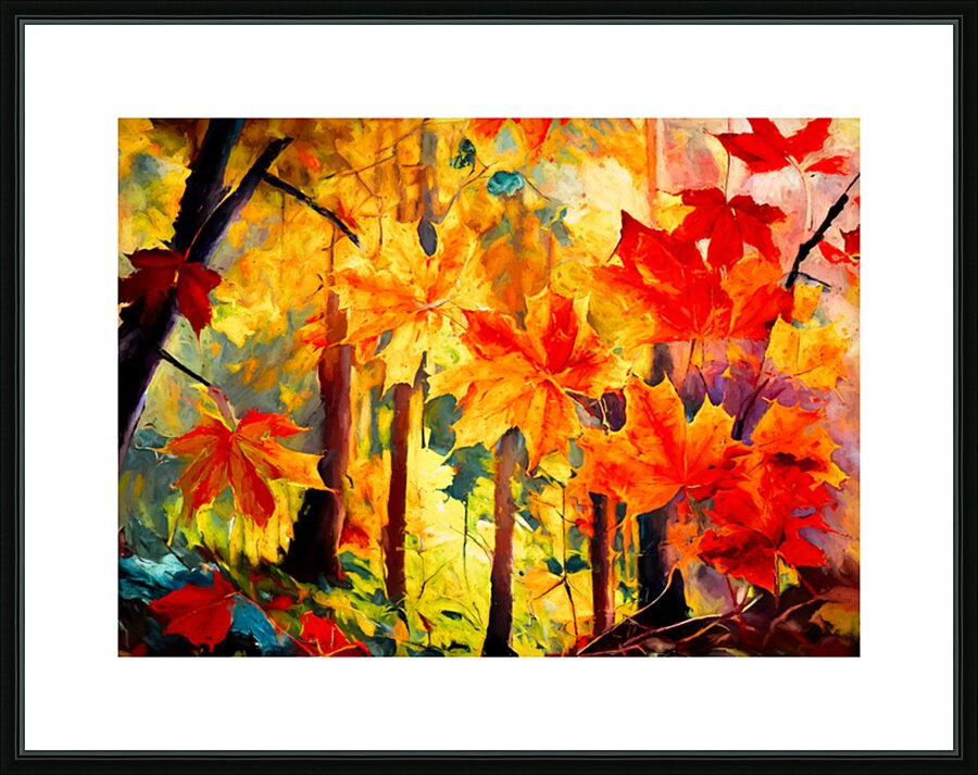 Colorful Fall Leaves in the Forest - 4 Picture Frame print