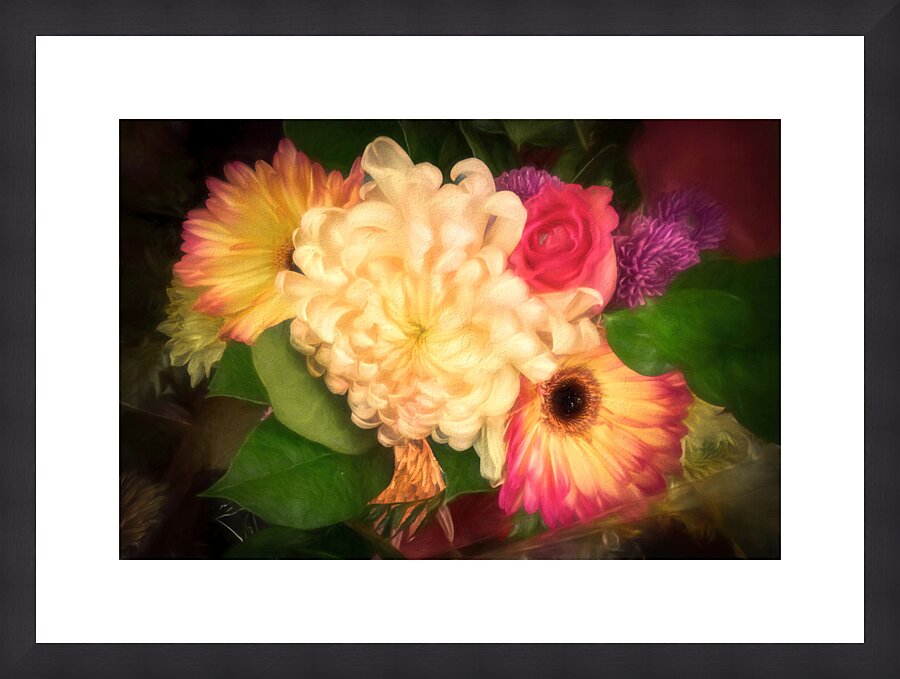 Antique Painting of Flowers Picture Frame print