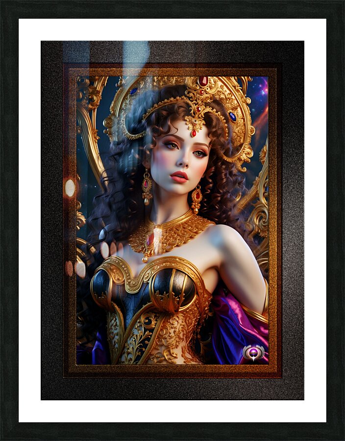 Empress Of The Kalimarini Gorgeous AI Concept Art by Xzendor7  Framed Print Print