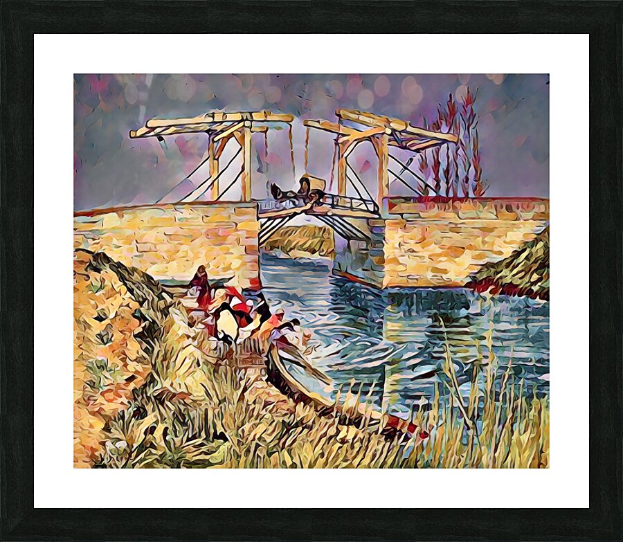 the langlois bridge dig oil2 Picture Frame print