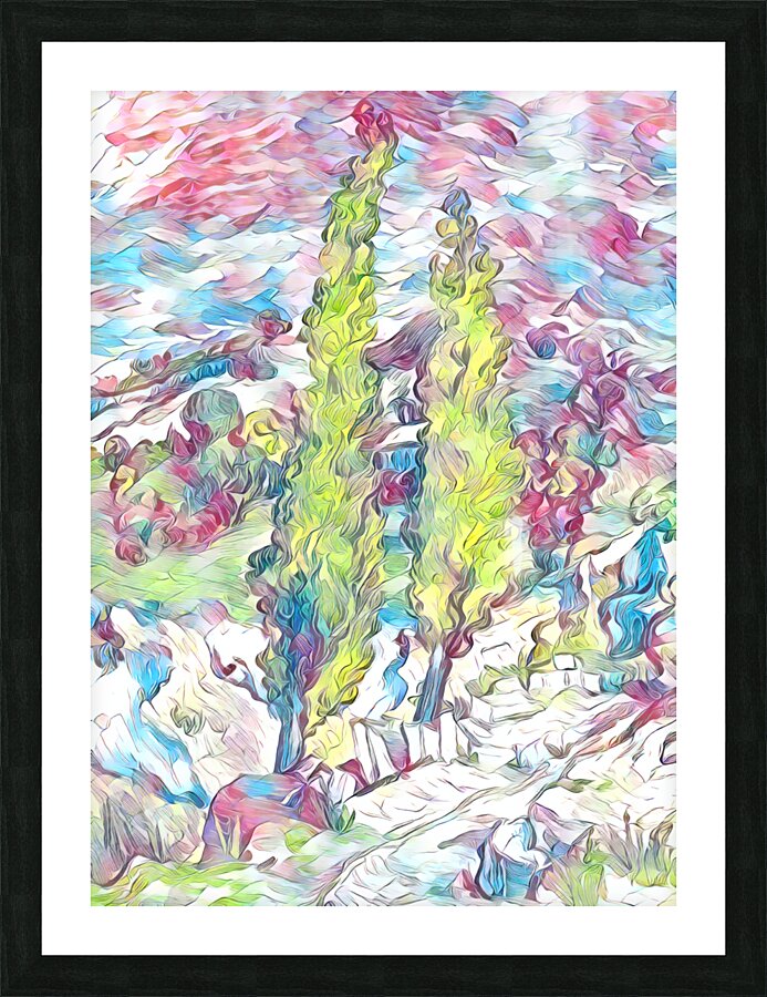 van gogh dig watercolor Picture Frame print