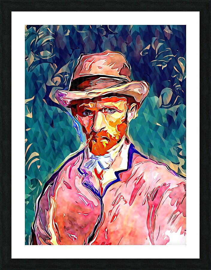 van gogh watercolor paint dig polyart Picture Frame print