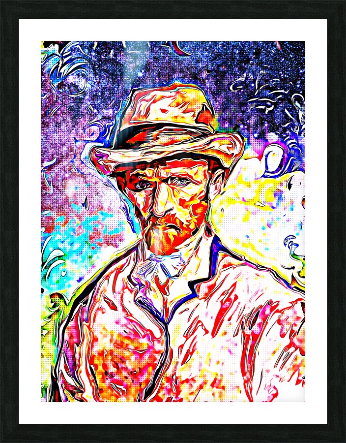 van gogh watercolor paint dig multi Picture Frame print