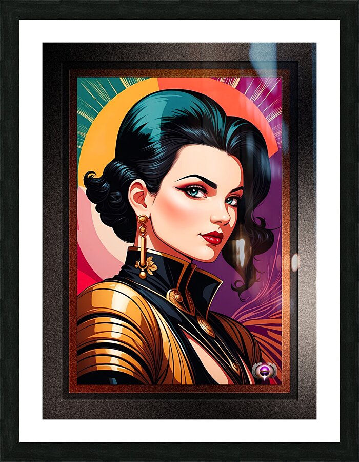 Anastasia Travae Retro Fusion Portrait Pop Art Poster AI Concept Art by Xzendor7 Picture Frame print