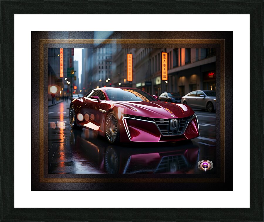 Astrada A17595 Ruby Red High Performance Luxury Sports Coupe AI Concept Art by Xzendor7  Framed Print Print