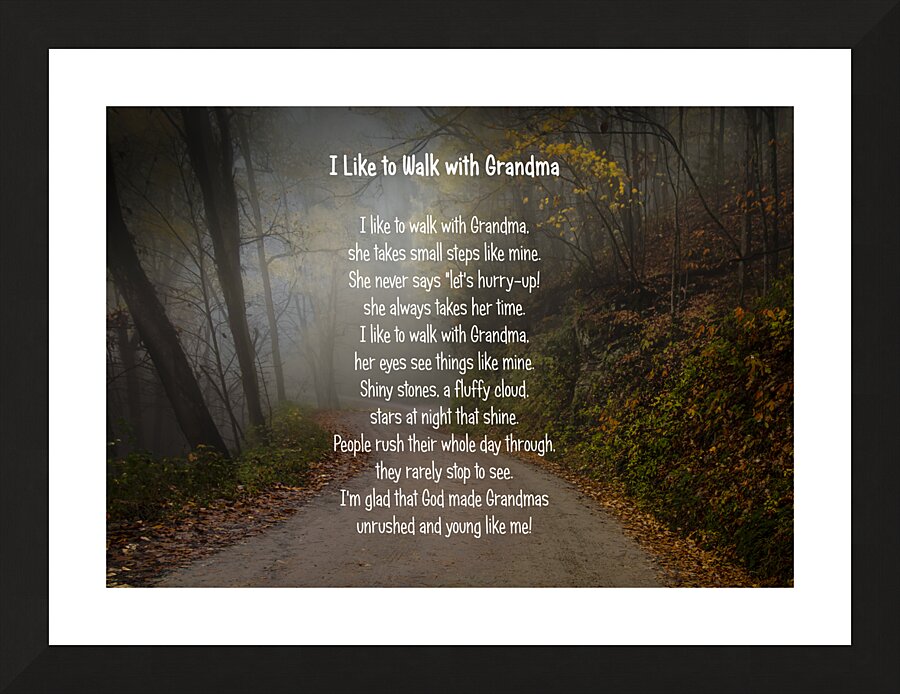 I Like to Walk with Grandma Picture Frame print