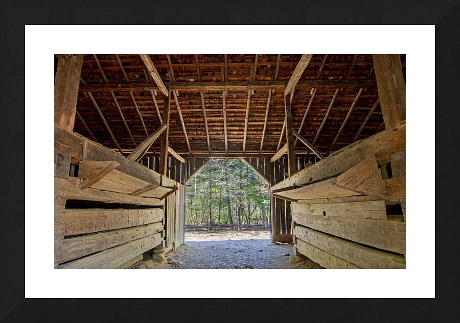 Smoky Mountains Cades Cove Barn Interior Picture Frame print