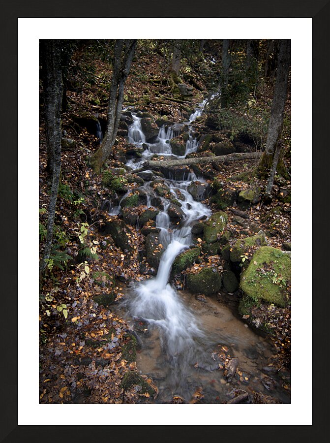 Mountain Waterfall Cascade in the Great Smoky Mountains National Park Picture Frame print