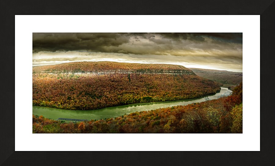 Tennessee Chattanooga River Landscape in Autumn Picture Frame print