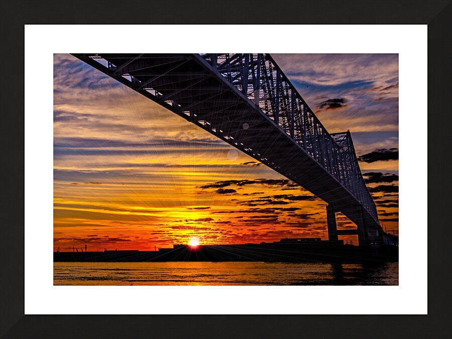 New Orleans Up River Sunset Picture Frame print