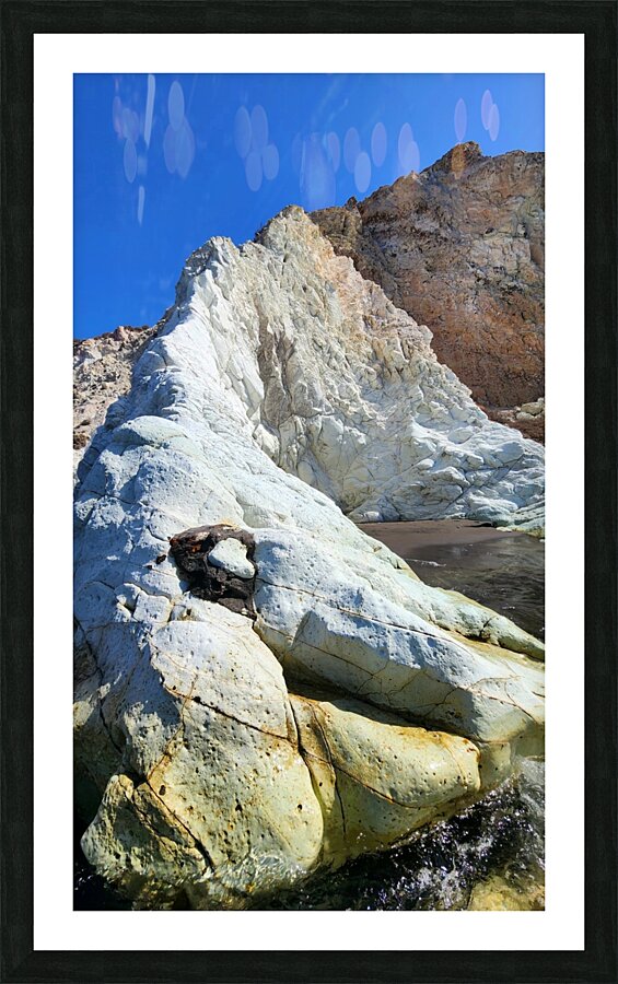 White Beach Santorini Picture Frame print
