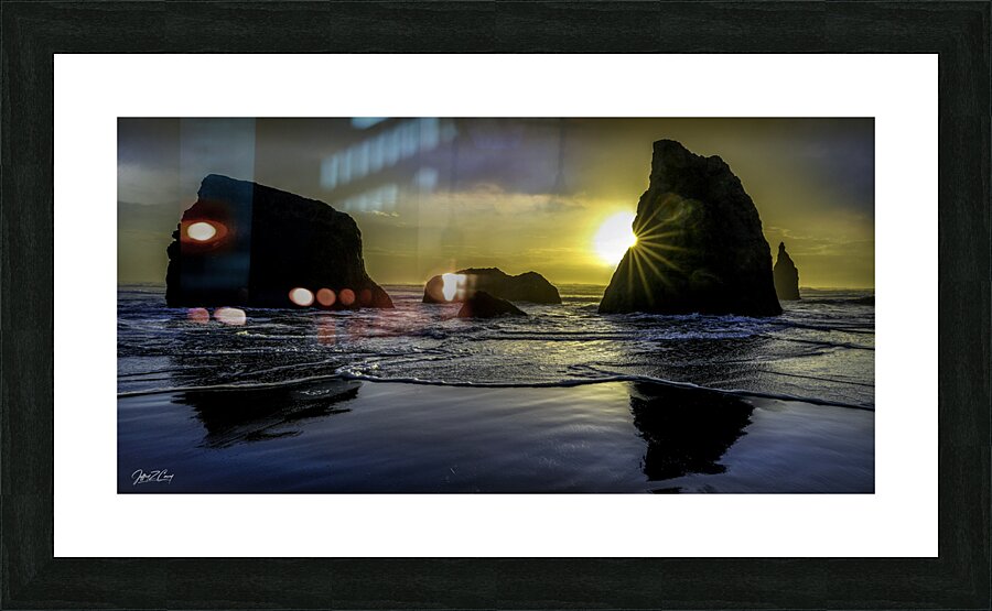BANDON SEA STACKS  Framed Print Print