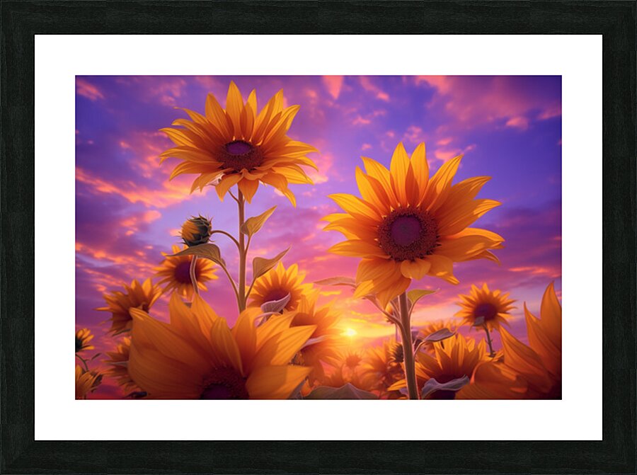 Sunrise Blooms – Sunflowers in the Morning Light Print Picture Frame print