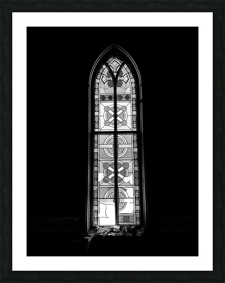 Old Shade Church Stain Glass  Framed Print Print
