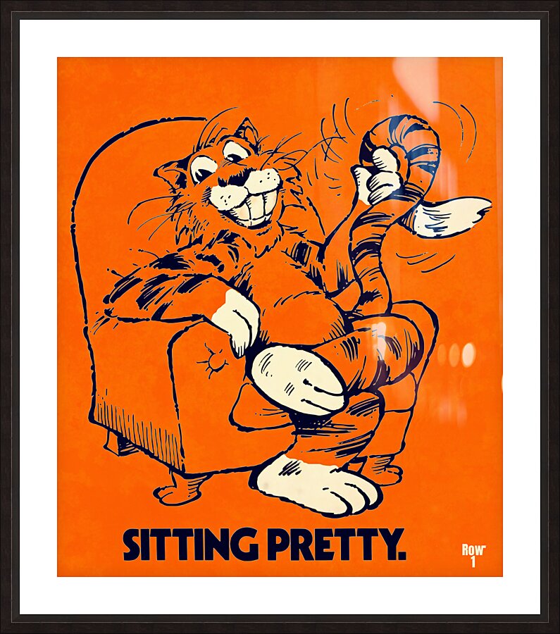 Sitting Pretty Vintage Tiger Art Picture Frame print