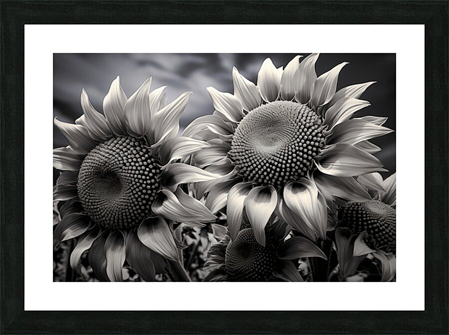 Sunlit Shadows – Dual Sunflower Study Print Picture Frame print