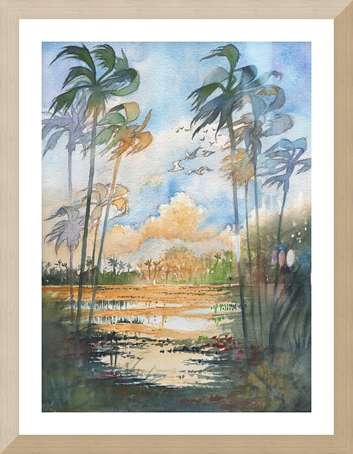 Palm Trees in the Florida Everglades  Framed Print Print