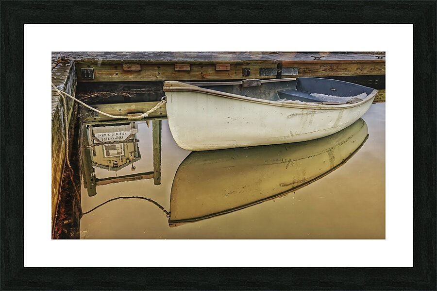 Skiff On A Mirror - Maine Coastal Wall Art Picture Frame print