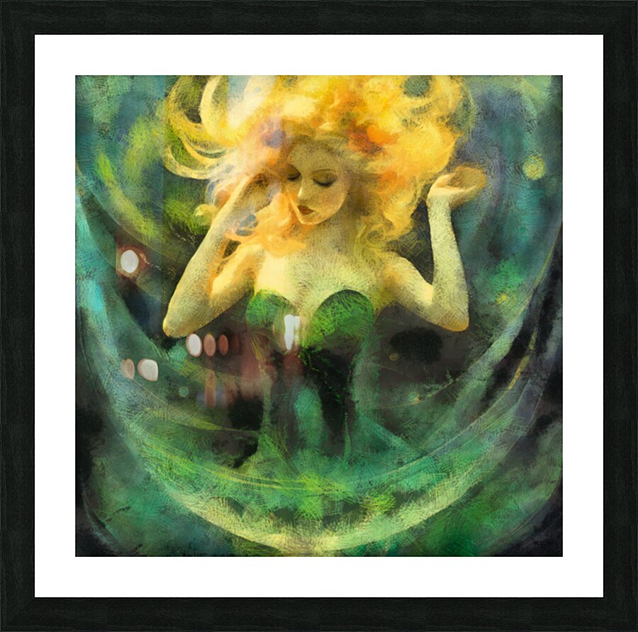 Ethereal Dream Goddess – Fantasy Woman in a Dreamy Nature Bubble Picture Frame print