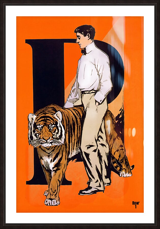 1902 Princeton Tiger Art Picture Frame print