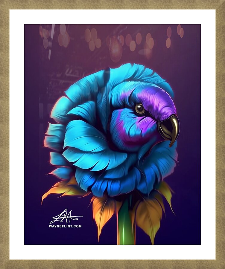 Bird Flower Picture Frame print