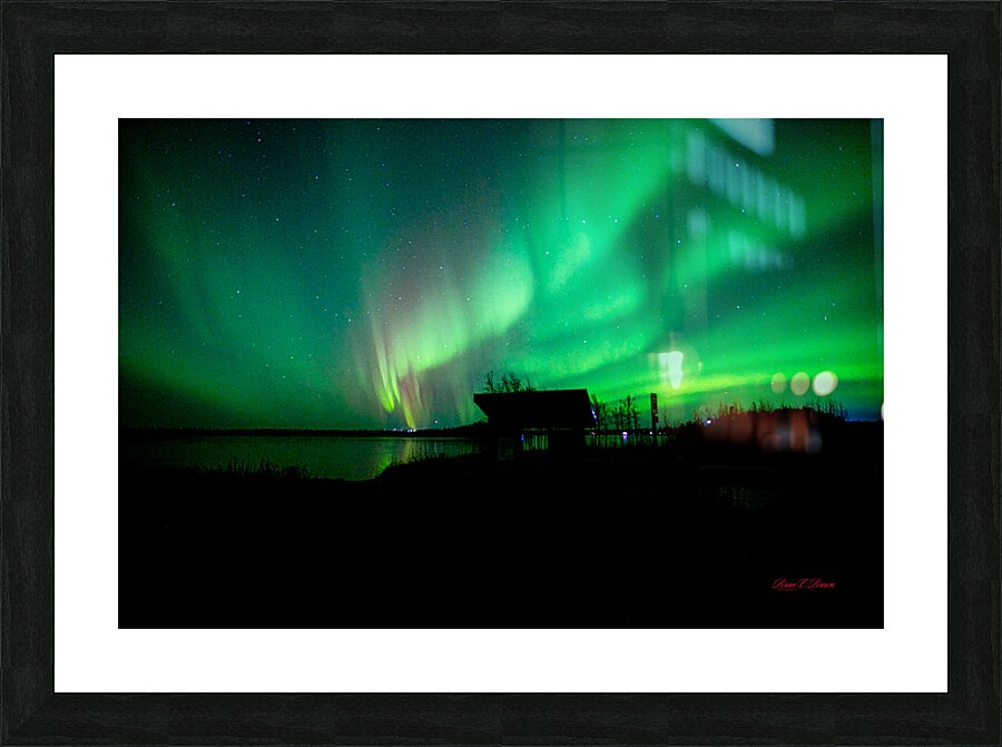 Lights over Kashwitna Lake Picture Frame print