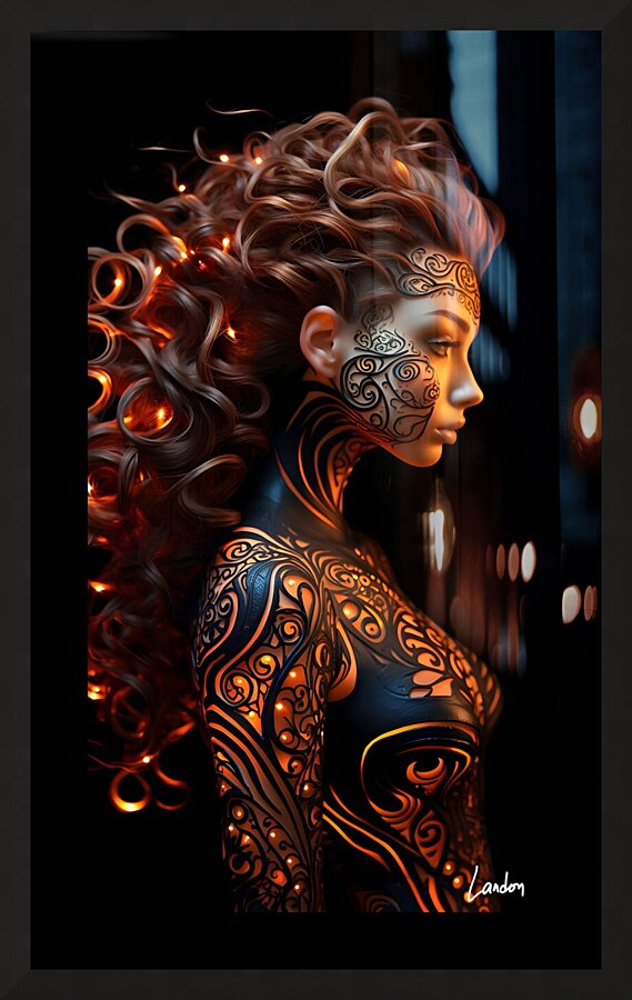 Her Neon Glow 4 Picture Frame print