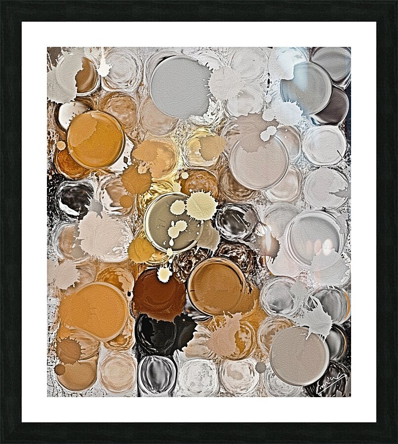 Gleaming Symphony - Metallic Abstract Art Print Picture Frame Printing