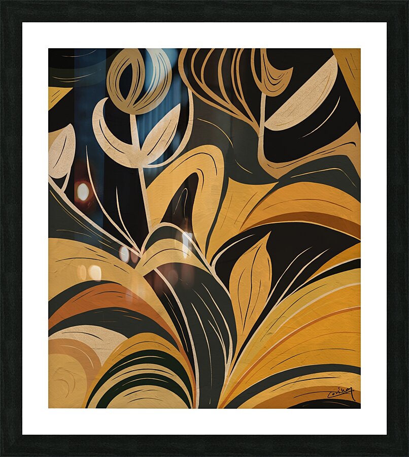 Golden Tango - Abstract Dance Art Print Picture Frame Printing