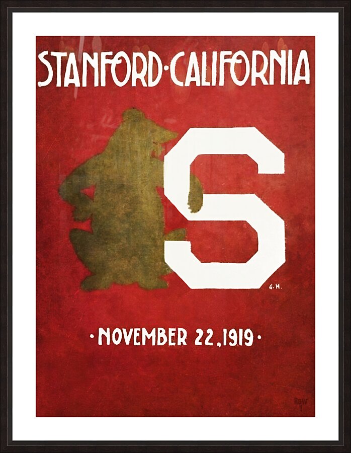 1919 Cal Stanford Big Game Football Program Cover Art Picture Frame print