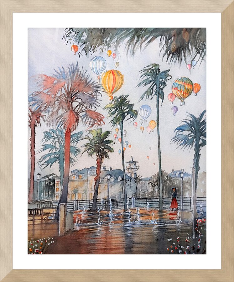 Celebration in the Early Morning the Sky Full of Hot Air Balloons Picture Frame print