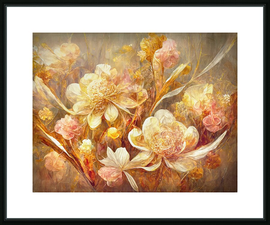 Gentle Flowers in Neutrals Picture Frame print