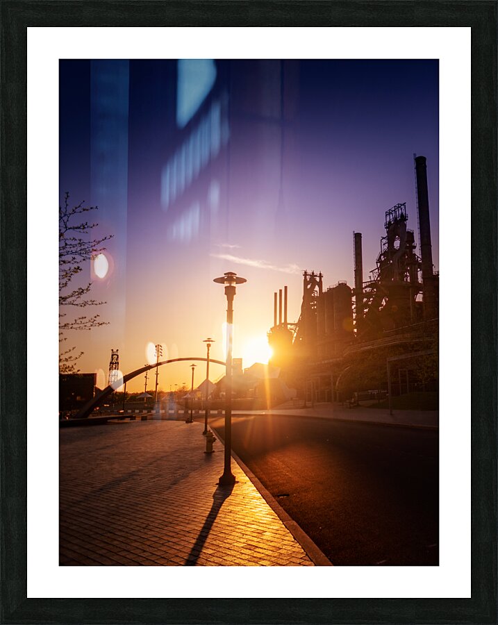 Steel Stacks Into the Sunset Picture Frame print