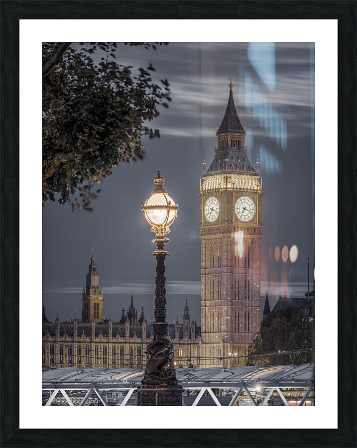 Street lamp and Big Ben Picture Frame print