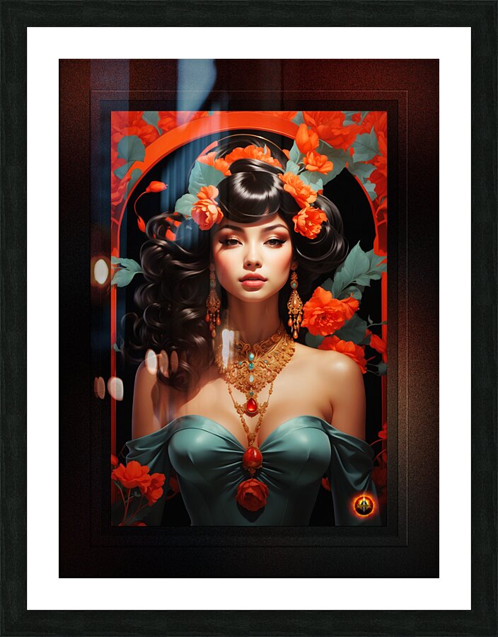 Without A Doubt Its Desire Pop Surrealism Alluring Portrait AI Concept Art by Xzendor7 Picture Frame print