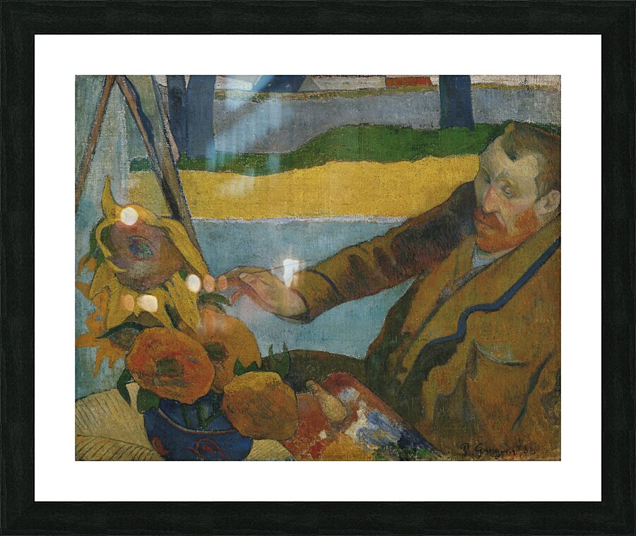 Paul Gauguin   Vincent van Gogh painting sunflowe Picture Frame print