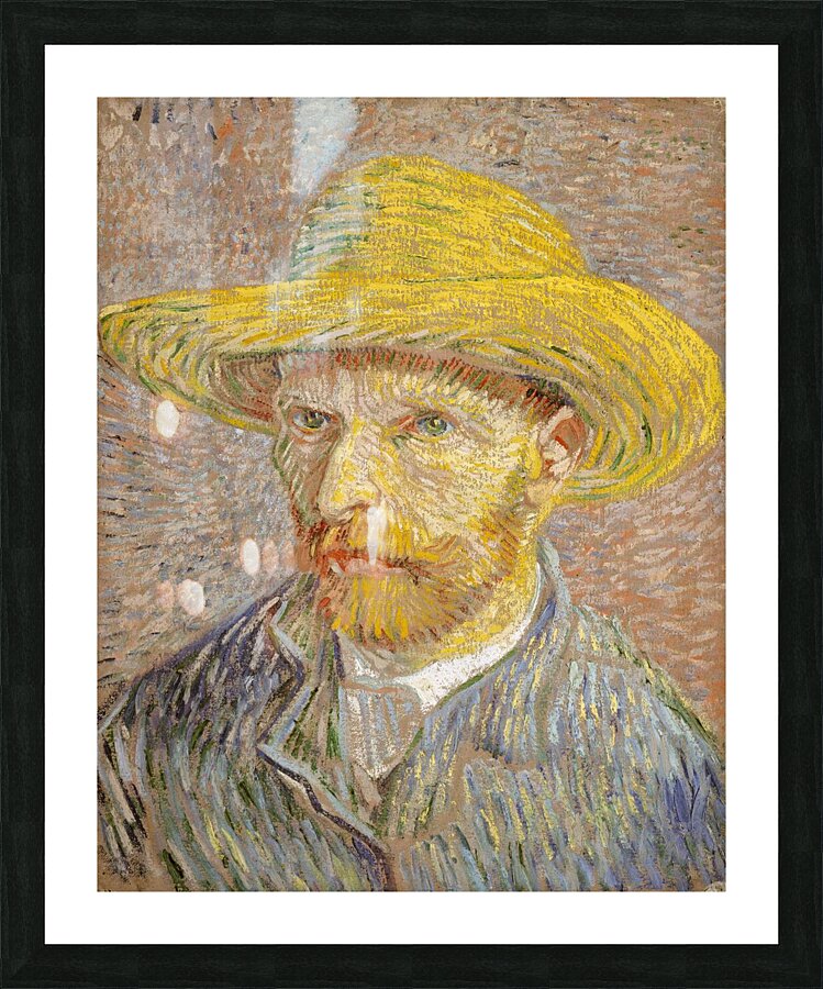 Van Gogh Self Portrait with Straw Hat 1887 Picture Frame print
