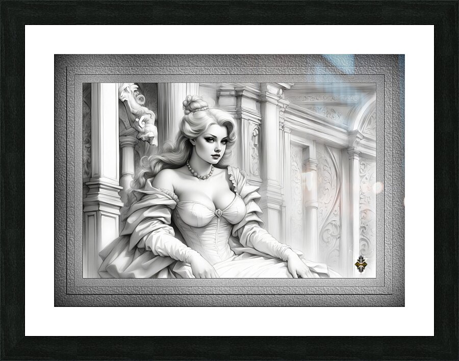 A Portrait Illustration Of Lady Osenworth Beautiful AI Concept Art by Xzendor7 Picture Frame print