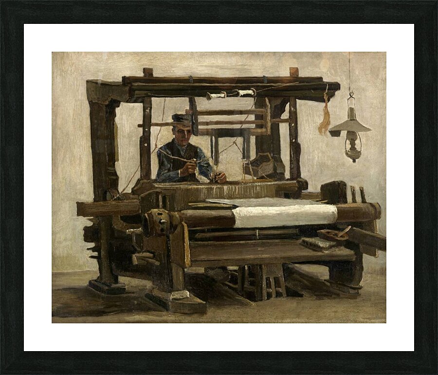 Weaver at the loom Picture Frame print