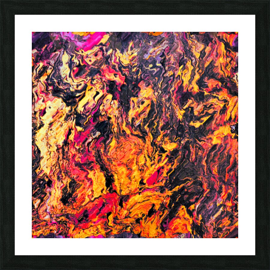 Abstract Melting Red Forms  Picture Frame print